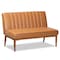 Baxton Studio Daymond Mid-Century Tan Faux Leather and Walnut Brown Finished Wood 2-PC Dining Nook Banquette Set 186-11352-Zoro - alternate 3